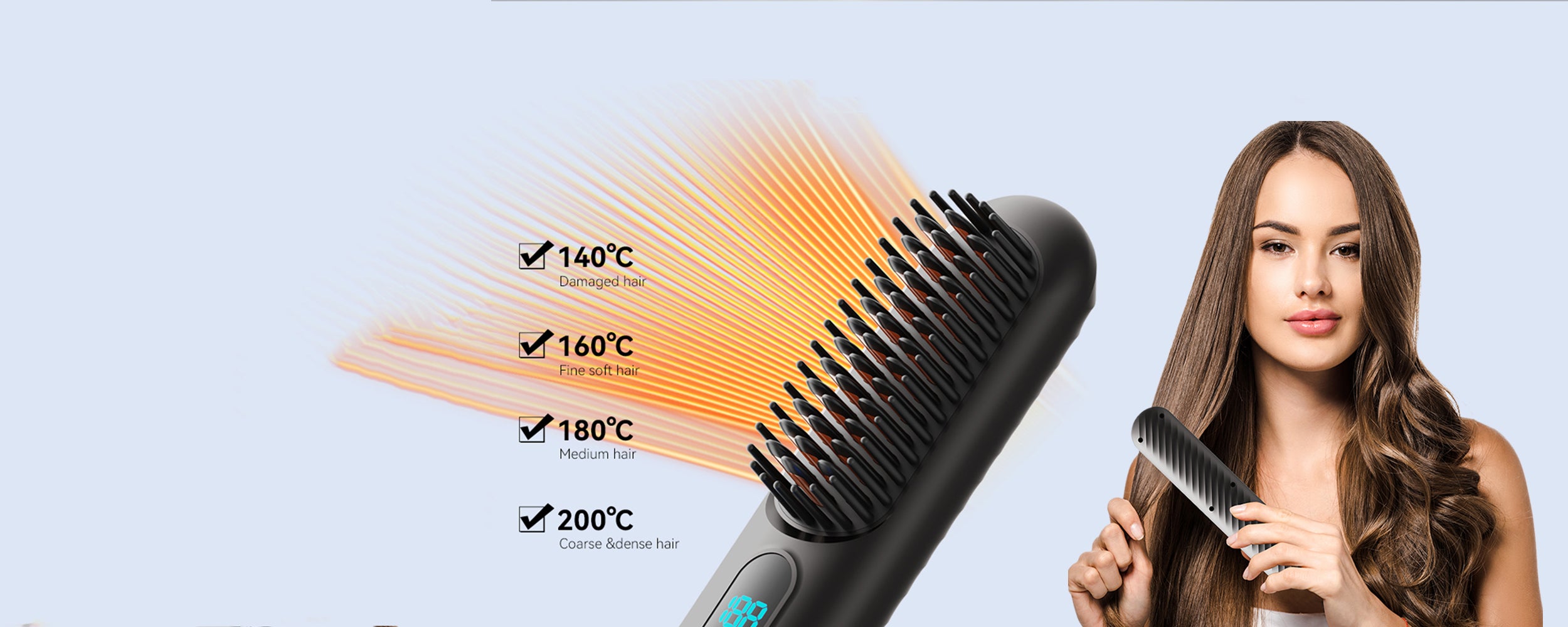 WIRELESS HAIR<br>
STRAIGHTENER