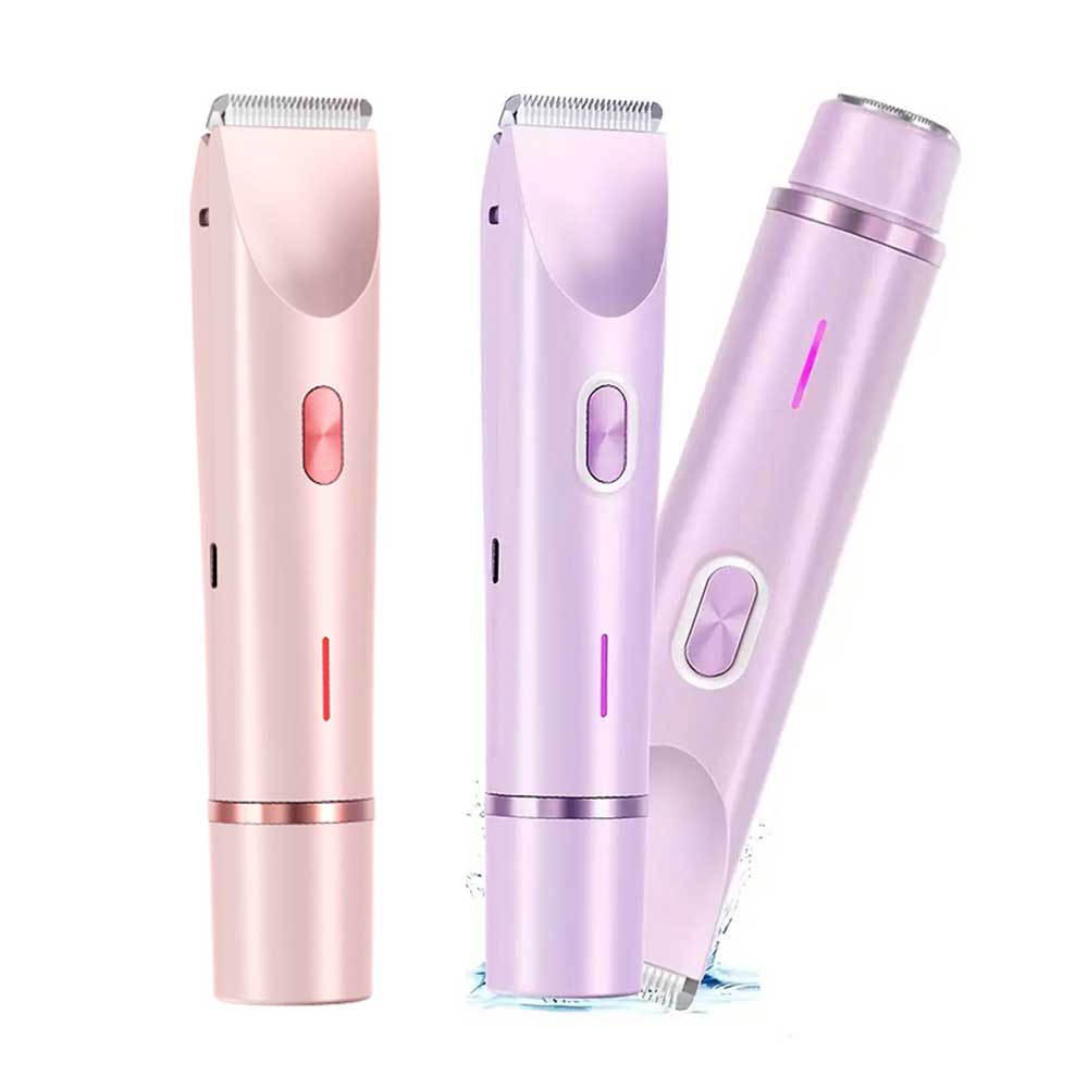Double-Headed Electrical Shaver-Bikini Trimmer for Women, IPX4 Waterproof Wet & Dry Use Body Trimmer for Face Lip Chin Pubic Underarm Legs, Travel-Friendly, Ideal Gift for Women