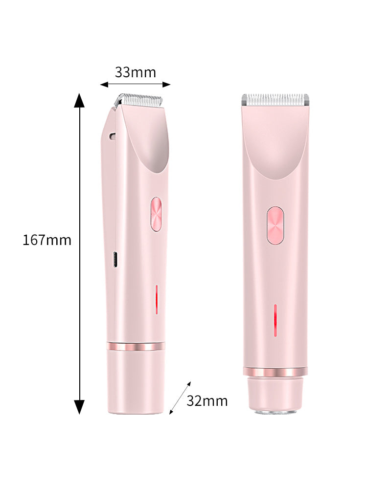 Double-Headed Electrical Shaver-Bikini Trimmer for Women, IPX4 Waterproof Wet & Dry Use Body Trimmer for Face Lip Chin Pubic Underarm Legs, Travel-Friendly, Ideal Gift for Women