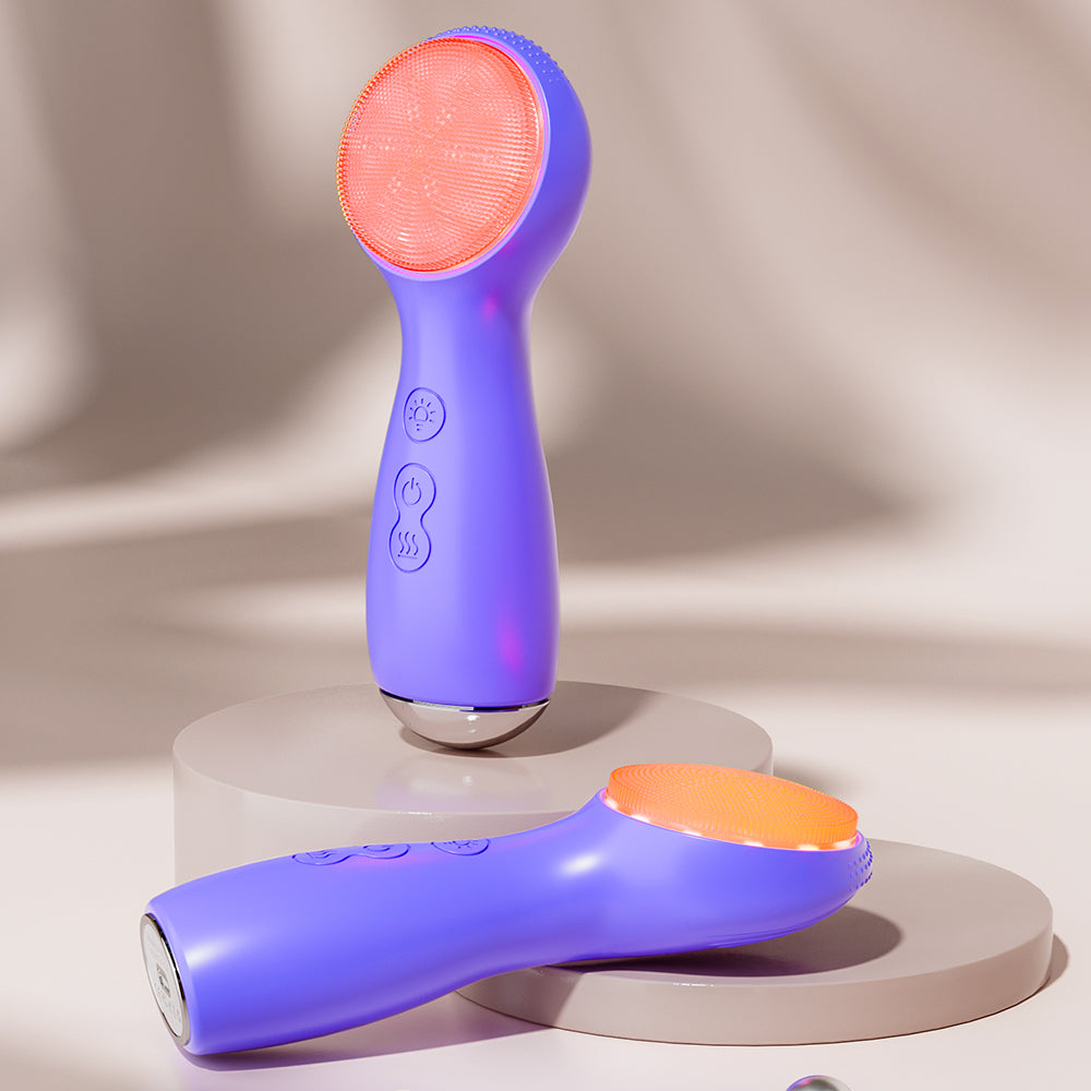 Colorful LED Silicone Face Cleaning Brush 3 in 1 wash Brush