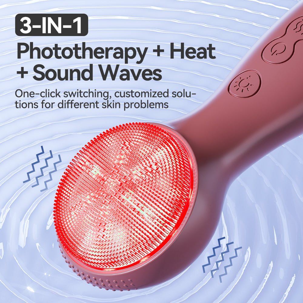 Colorful LED Silicone Face Cleaning Brush 3 in 1 wash Brush