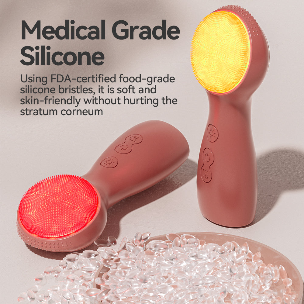 Colorful LED Silicone Face Cleaning Brush 3 in 1 wash Brush
